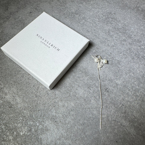 Nina Ullrich Thread Earring With Pearls - Single